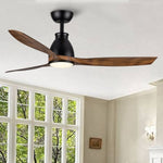 ZUN 52 inch indoor black ceiling fan with LED light 09559103