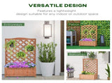 Brown 28" x 11" x 46" Wooden Raised Garden Bed for Patio Cucumber Growing, with Trellis 51841719