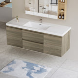 60" Floating Bathroom Vanity with Sink, Modern Wall-Mounted Bathroom Storage Vanity Cabinet with W1573P152705