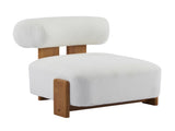 27.25" Modern Boucle Lounge Chair with Solid Wood Frame and Rolled Backrest, Soft and Durable Boucle N767P354792W