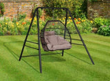 133*137*180cm Wrought Iron Four-Legged Standing 200kg Three Rings Hanging Chair Frame Black 76632052