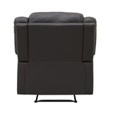 Modern Reclining Chair Dark Brown Faux Leather Upholstery Pillowtop Arms Solid Wood Frame 1pc Living B011P188428