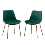 ZUN Aufurr Modern Velvet Dining Chair, Set of 2, Green T2574P164538