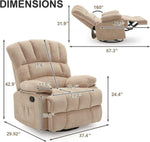 ZUN 360&deg; Rocking Swivel Rocker Recliner Chair, Oversized Recliner Chairs,Overstuffed Manual Nusery T2694P181965