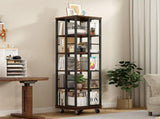 5 Tiers Rotating Bookshelf, Corner, 360 Display Wood Spinning Bookshelves, Floor Standing W2641P399191