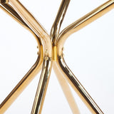 Dining Table with chrome metal leg and tempered glass,Modern Space Saving Kitchen Table for Living W234P351121