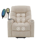 ZUN ACME Nairi Power Recliner w/Lift, Heating & Massage, Light Gray Leather Aire LV02995