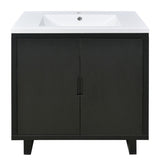 ZUN 30" Bathroom vanity Set with Sink, Combo Cabinet, Bathroom Storage Cabinet, Solid Wood Frame WF319594AAB