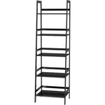 ZUN WTZ Bookshelf, Ladder Shelf, 5 Tier Bamboo Bookcase, Modern Open Book Case for Bedroom, Living Room, 67632796