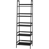 ZUN WTZ Bookshelf, Ladder Shelf, 5 Tier Bamboo Bookcase, Modern Open Book Case for Bedroom, Living Room, 67632796