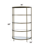 ZUN ACME Aditya Rack, Mirrored & Antique Brass Finish AC02738