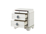Laguna Modern Style 2-Drawer Night stand Made with Wood, Hidden Jewelry Drawer and Crystal Accents G150108982