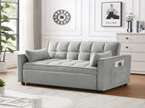 Modern Velvet Loveseat Futon Sofa Couch w/Pullout Bed,Small Love Seat Lounge Sofa w/Reclining W1359P183644