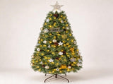 5FT Pre-Lit Artificial Christmas with Ornaments, 140 Warm White LED Lights, PVC Hinged Xmas 87148215