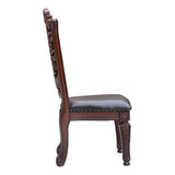 Brown and Cherry Side Chair with Nailhead Trim B062P209284