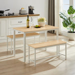 ZUN Dining Table Set, Bar Table with 2 Dining Benches, Table Counter with Chairs, Industrial for W1668P186640