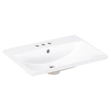 24" Bathroom Vanity Top Only, White Basin, 3-Faucet Holes, 4" Faucet Available, Ceramic WF287736AAK