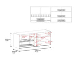 Napoleon Wall-Mounted Kitchen Cabinet with 4 Door Closed Storage Cabinets, Interior Shelves and Open B070P604623