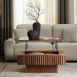 35.43 Inch Modern Handcraft Drum Table Square Table for Living Room,Lift Top Wooden W2582P340812