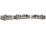 Contessa Modern Fabric Sofa with Gold Metal Arm Accents in Gray B009P466434