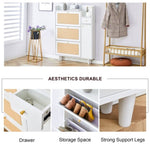 ZUN Modern minimalist storage cabinet, Japanese rattan shoe cabinet, bed top cabinet, small home 98584209