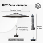 ZUN 10FT Patio Umbrella, Outdoor Table Umbrella with Push Button Tilt and Crank, UV Protection W1859P195943