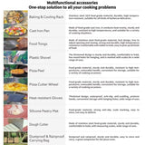 Silver Pizza Oven Outdoor 12" Semi-Automatic Rotatable Pizza Ovens Portable Stainless Steel Wood W2196134341