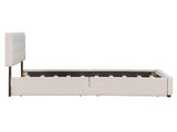 Upholstered Platform Bed with Classic Headboard and 4 Drawers, No Box Spring Needed, Linen Fabric, 20024177