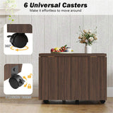 48" Foldable Coffee Table Extendable Center Table With Storage Cabinets & Wheels - Walnut 87117762