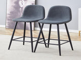 Dark Gray Linen Fabric Bar Chair Set - Two Pieces, Stable Comfort.Thoughtful Design of Rounded W1151P242028