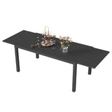97.2"L Extendable Aluminum Outdoor Dining Table W1859P359697