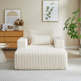 62.5-Inch Corduroy Sponge Sofa Lounge Chair with Removable footrest,No Assembly Required,Fluffy W834P206050