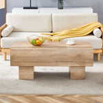 ZUN Modern Simple Light Wood Texture MDF Coffee Table - 43.3"x21.6"x17.2" Practical Model.Making it an W1151P224251