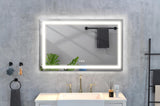 ZUN LED Bathroom Mirror 48 "x 36 " with Front and Backlight, Large Dimmable Wall Mirrors with Anti-Fog, W928P177860