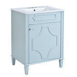 ZUN 24'' Bathroom Vanity with Ceramic Sink Combo, Modern Freestanding Storage Cabinet with Height N710P195496C