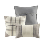 7 Piece Herringbone Comforter Set Neutral Cal King B03597192