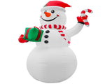 20FT Tall Christmas Inflatable Snowman Holding Gift Box and Candy Cane, 3 LED Lights & 1 Rotating 87840495