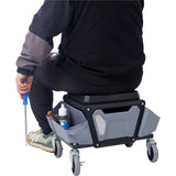 Heavy Duty Mechanic Stool 330lbs Load Capability, Garage Stool Wheels, Rolling Creeper 88533942
