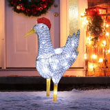 2FT Lighted Christmas Rooster Outdoor Decoration, Weather Proof Plush Rooster Christmas Ornament 25775600