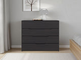 Aralia Drawer Dresser, Four Drawers, Superior Top, Black Wengue B097P474286