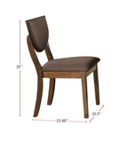 Set of 2pc Side Dining Room Walnut Finish Solid wood Dark Chocolate Fabric Upholstered Modern B011P214576