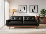 65-inch Modern Minimalist Two-Seater Sofa, featuring breathable Foil fabric and solid wood legs W5568P478823