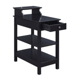 ZUN Black Storage Accent Table with USB B062P191062