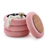 Round Storage Ottoman, Modern Sherpa Footstool, Teddy Vanity Stool with Flip-Top Tray, Makeup Chair 79606921