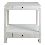 ZUN Antique White 2-Drawer Accent Table with Shelf B062P209115