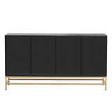 TREXM Retro Style Sideboard with Adjustable Shelves, Rectangular Metal Handles and Legs for Kitchen, N715P232695B