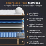 Twin Mattress, 10 Inch Plush Hybrid Mattresses with Gel Memory Foam, Fiberglass-Free Mattress in a B2716P318122