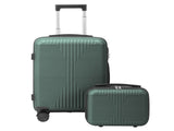 PP Trolley Case 12in 20in 2PCS Suitcase Set Dark Green 84565064