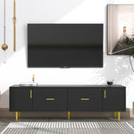 ZUN U-Can Modern TV Stand with 5 Champagne Legs - Durable, Stylish and Spacious, TVs Up to 75'' WF300599AAB