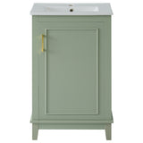 20 Inch Modern Small Bathroom Vanity Cabinet With Ceramic Basin- 20*14.5*33.3 Inches,Ample N729P170386F